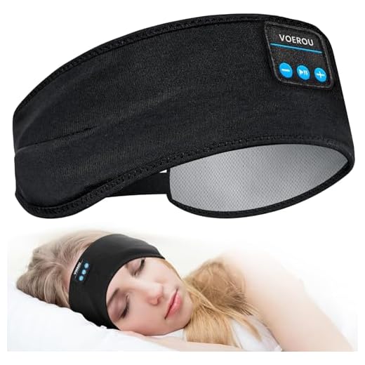 Voerou Sleep Headphones, Bandeau Bluetooth réglable, Casque de Sommeil Ultra-Long avec Haut-parleurs HD Hi FI intégrés, Parfait pour Le Sommeil, l'entraînement, Le Tennis, Le Yoga, Les Voyages