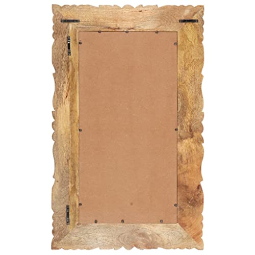 Miroir bois de manguier 80x50cm sculpté main mural - 3