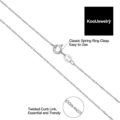 Kooljewelry Sterling Silver Twisted Curb Chain Necklace (1 Mm, 18 Inch) #TOP1