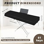 61/88Keys Piano Keyboard Dust Cover, Digital Electronic Piano Stretchable Protective Keyboard Covers, Must Have Piano Accessories (61 Keys)