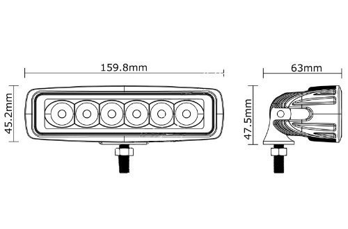 image for KAWELL Slim 18W LED Light Bar 6.2 Inches 6500K Waterproof Off Road Led