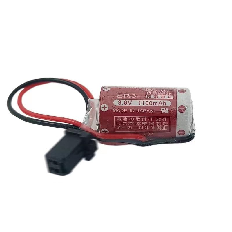 Batería ER3 3.6V para robot Estun con enchufe negro miniatura 2