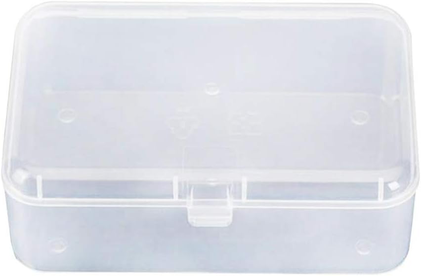 AKOAK Clear Polypropylene Rectangle Mini Storage Containers Box with Hinged Lid for Accessories,Crafts,Learning Supplies,Screws,Drills,Battery,Pack of 4 (3.46" x 2.24" x 1.18")