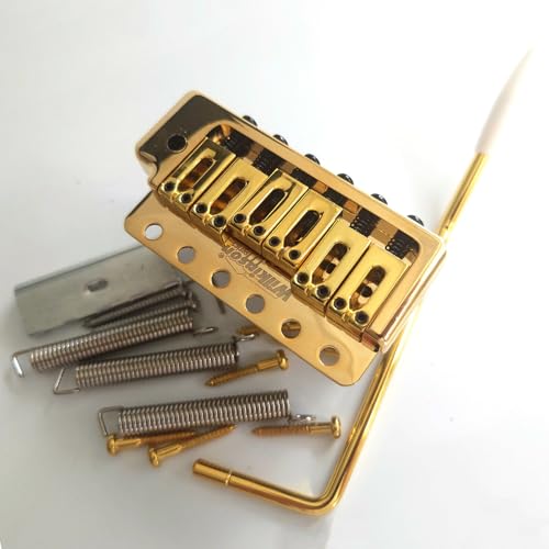 Wilkinson WOV09 52.5mm (2-1/16 Inch) 2-Point Tremolo Bridge Gold for American Standard or Professional Fender Strat Electric Guitar