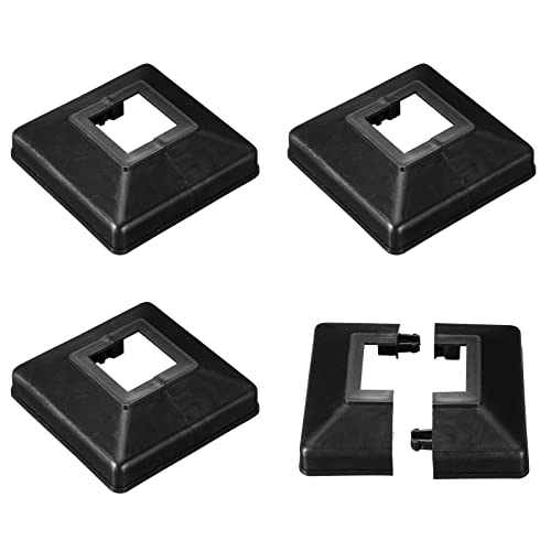 uxcell Post Skirt, 4pcs 31x31mm/1.22x1.22 Plastic Split Style Post Base Cover Trim Skirt for Fence Stair Handrail Railing Porch