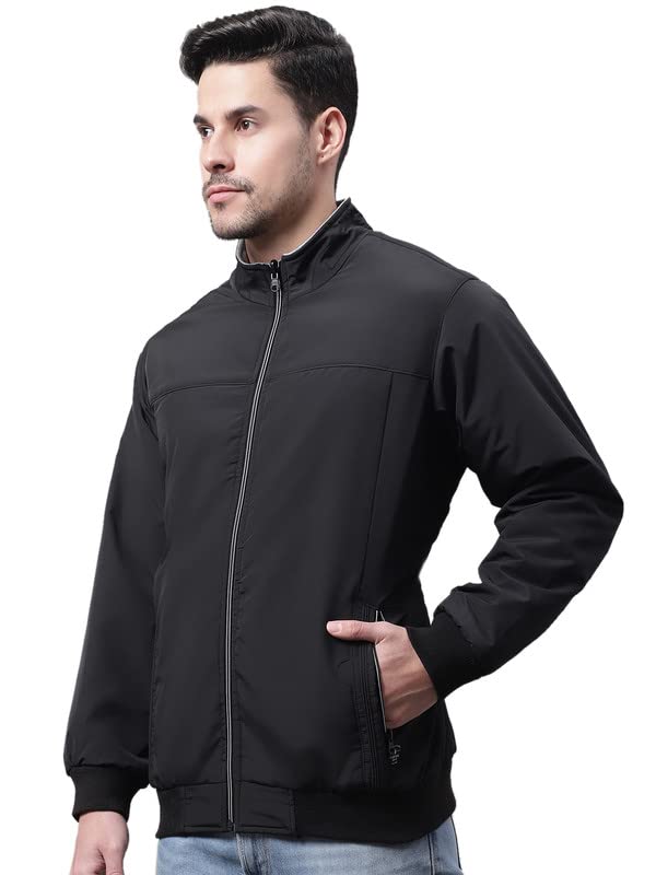Image of Cantabil Black Winter Wear Reversible Jacket Full Sleeve for Men l Jacket for Men l Winter Wear Jacket for Men (P MJKT00124 BLACK)
