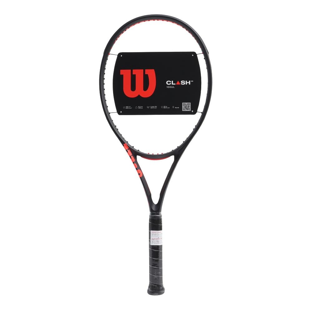 Wilson Clash 100UL V3 Tennis Racket, Ultra-Lightweight and Arm-Friendly, Provides Balanced Comfort and Powerful Shots, Colour: Black, Size: 1