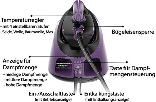 Dampfbügelstation Tristan Auron mit 6,5 bar Dampfdruck und 2800 W