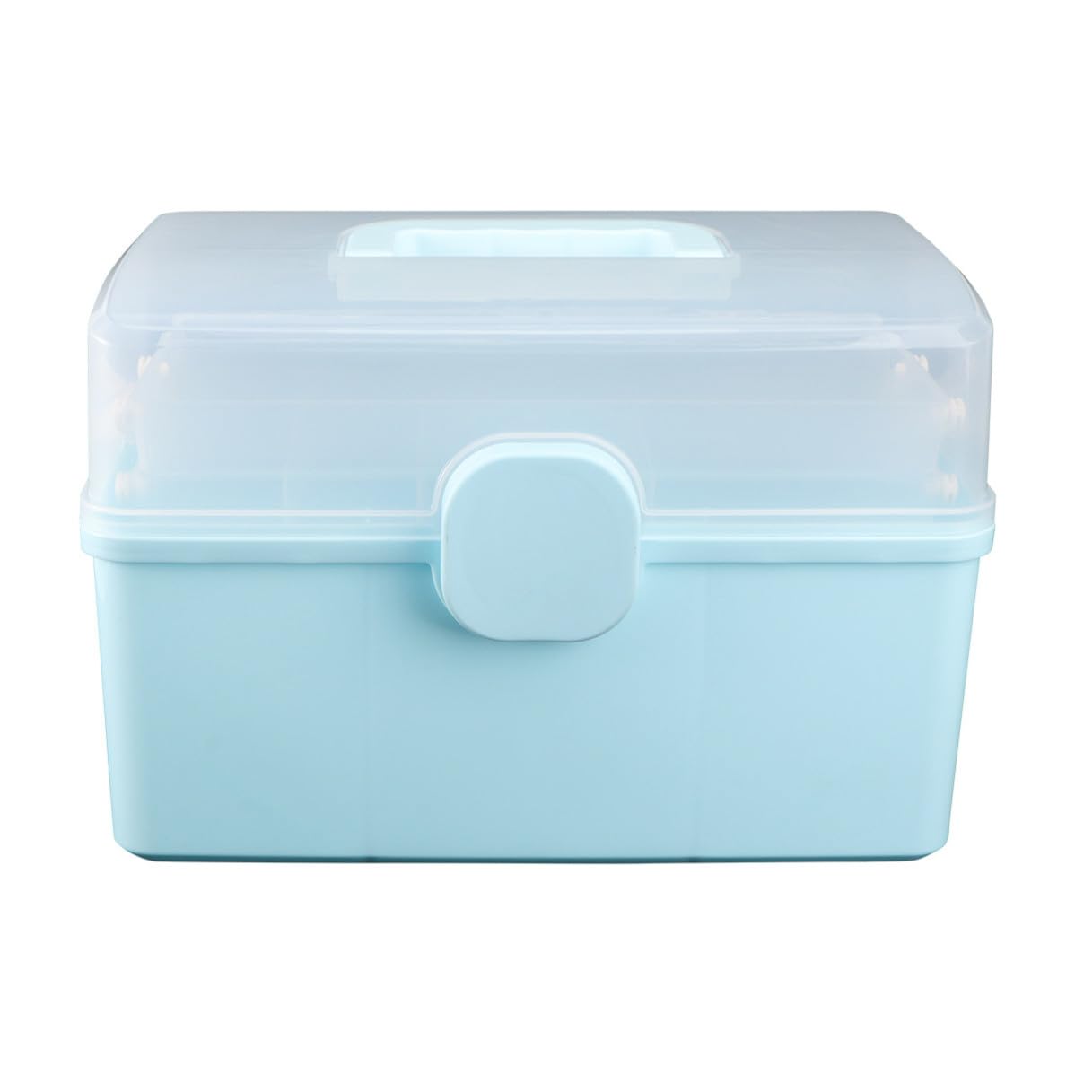 Boîte de rangement médicaments plastique bleu avec design rotatif pratique