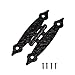 TamBee Black Antique Iron H Cabinet Hinge Hammercraft Flush Door Hinge 3-7/16 by 1-9/16 inch 5 Pair/10pc