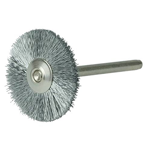 Image of Weiler 26015 Miniature Wire Wheel, 1 inch, 0.05 inch Steel Fill, 1 /8 inch Stem, Made in the USA (Pack of 144)
