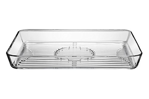 Pasabahce 59554 Borcam Grill - Auflaufform und Backform, für Lasagne, Auflauf, Backen, eckig aus Glas mit Rillen, ~40 x 27 cm~ 3,8 Liter