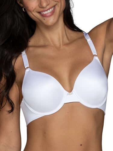 Vanity Fair Damen Full Coverage Beauty Back Smoothing Bra, 4-Wege-Stretchstoff, leicht gefütterte Körbchen bis DD BH, Blickdicht, Bügel-Weiß, 75D