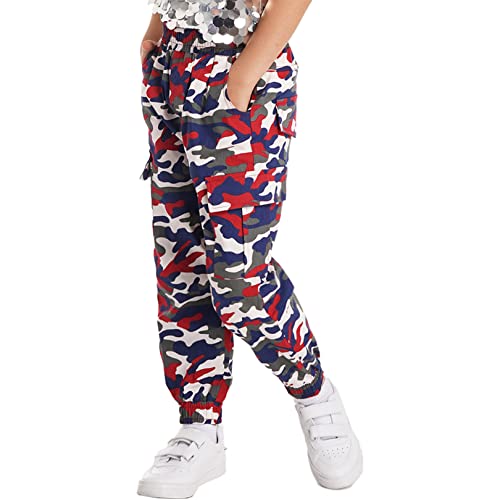 FEESHOW Kids Boys Camouflage Jogger Pants Elastic Waist Camo Cargo Trousers Sports Casual wear Slim fit4