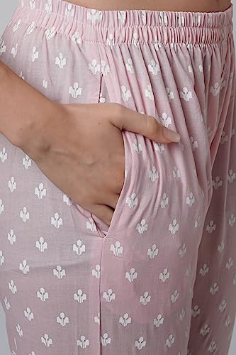 Image of miss fame Women's Cotton Anarkali Kurta with Pants and Dupatta