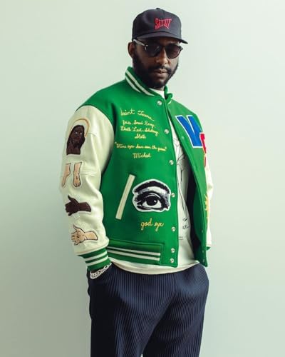 Arnodefrance Men Saint Savior Graphic Print Varsity Jacket Vintage Baseball Jackets streetwear Coats3