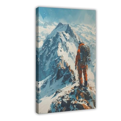 Art d'escalade de haute altitude poster aquarelle alpinistes toile decoration chambre