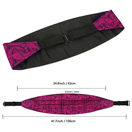 Image of Alizeal Mens Paisley Adjustable Bow Tie Set | Pre-tied Cummerbund Pocket Square Perfect for Weddings Business Formal Events