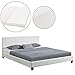 Produktbild ArtLife Polsterbett Barcelona 180 x 200 cm mit Matratze  Bett inkl. Lattenrost & Kopfteil  Holzgestell & Kunstleder  weiß  Doppelbett