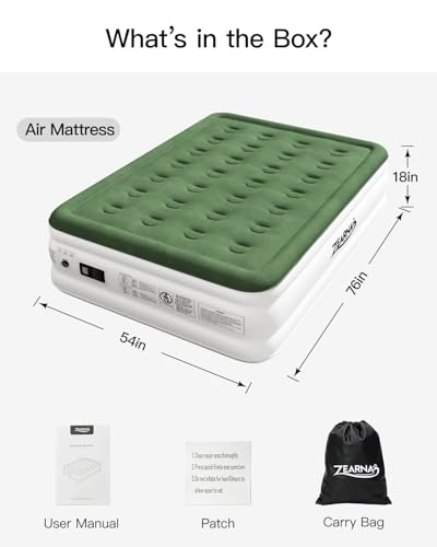 Matelas gonflable avec pompe intégrée 2 places Zearna pour un lit d'appoint confortable - 7
