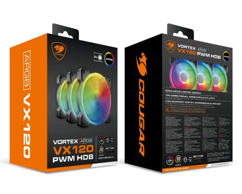 Cougar Ventilador Vortex ARGB VX 120 PWM HDB (Pack