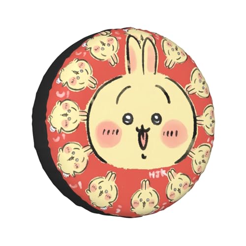 タイヤカバー ちいかわ うさぎ スペアタイヤカバー おしゃれ タイヤ収納 防塵 防水 防紫外線 日焼け止 汚れ防止 劣化対策 タイヤバッグ 持ち運び便利 取付簡単 カー用品 14〜17インチ 屋外 軽自動車 普通車 汎用 14インチ:直径60-69cm