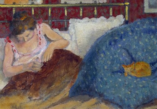 Affiche Georges Lemmen Femme au chat tableau sur toile 60x90cm