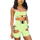 ★ Elección ideal - Damas fluorescentes de dos piezas, atuendos casuales y deportivos, más adecuados para el ocio. Es su elección ideal para correr y hacer ejercicio.