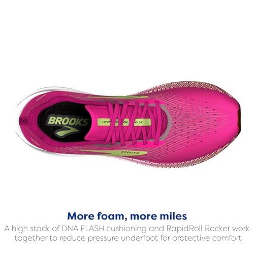 Brooks Women’s Hyperion Max Neutral Running Shoe - Pink Glo/Green/Black - 9.5 Medium