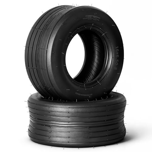 MOTOOS 16x6.50-8 Lawn Mower Tires Set of 2 4-Ply Tubeless