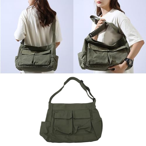 Bolso mensajero tipo canvas con gran capacidad miniatura 2