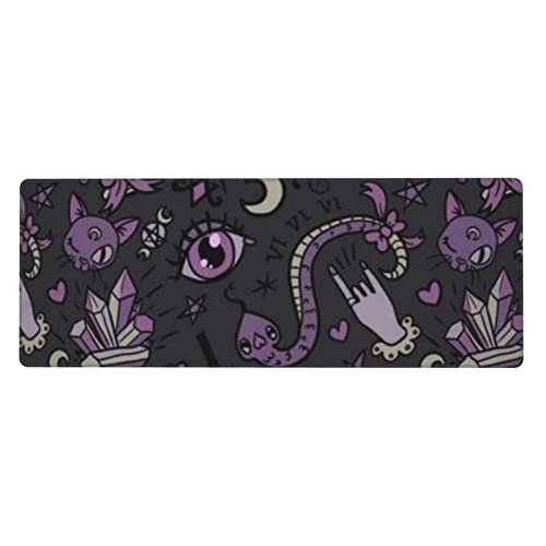 Tapis de souris gothique aux bords cousus renforcés grand format 80x30 cm