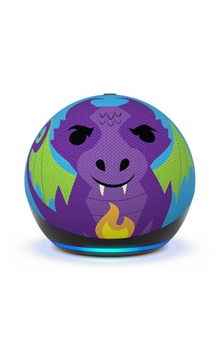 Amazon Echo Dot Kids (newest model) - Designed for kids, Designed for Alexa+, parental controls, Includes 1 Year of Amazon Kids+, Dragon