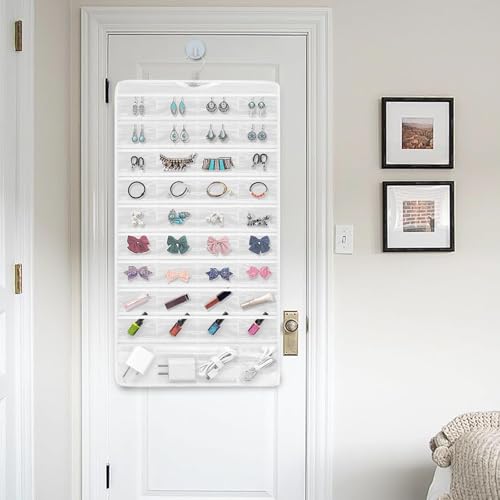 Linkstyle 80 Taschen Schmuck Organizer Hängend, Doppelseitige Reise Schmuckrolle, Schmuckhalter mit Haken, 1 Stück