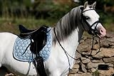monoblatt sattel unterschied Marke Tysons Breeches Ledersattel Diamont 15 Zoll Mono Blatt Leder Sattel Glitzer + Kopfeisen verstellbar Schwarz Weiss Tysons Shetty Monoblatt Welsh Kindersattel