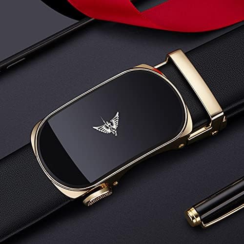 Miniatura 2 de VANNANBA Leather Ratchet Belts for Men Fashion Automtic Buckle Waist Belt,Mens Belt with Gift Box