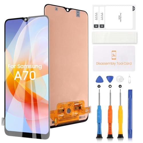 Pantalla LCD OLED para Samsung Galaxy A70 A705 SM-A705F A705FN A705MN/DS LCD Display Touch Screen Digitizer Assembly Kit de reparación de repuesto - Negro sin marco