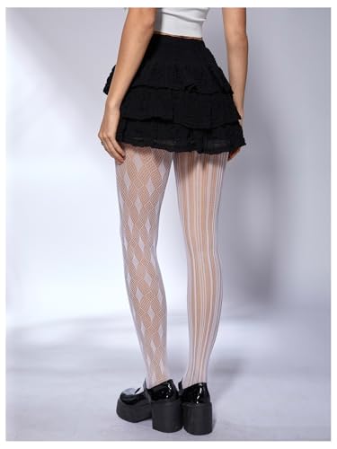 Image of SHENHE Women's Patterned Fishnet Tights High Waist Pantyhose Floral Stockings