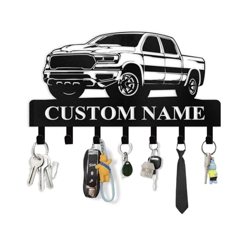 Personalized Key Holder Wall Mount - Custom Car Key Holder for Wall, Metal Coat Rack Hook Organizer, Wall Metal Decor for Living Room Hallway Office, Home Decor, Housewarming Gifts