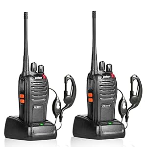 walkie talkies, 666S walkie talkies for Adults Long Range Rechargeable with Headphones and Li-ion Battery,2 Way radios has VOX/Noise Reduction/TOT/Flashlight/Monitoring/Scan Function（2 Pack）