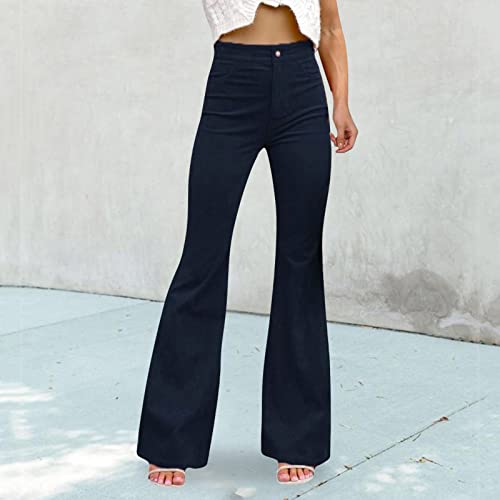 Pantalon évasé en velours côtelé avec sa taille haute extensible confortable - 2