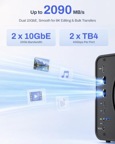 Image of TERRAMASTER F6-425 Pro NAS Server, Intel Core i3-1315U, 8GB DDR5 (Diskless) | 10GbE LAN x 2, TB4 Port x 2, AI-Native OS TOS 7, OpenClaw Supported, Network Attached Storage for Creators (Diskless)