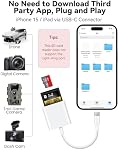 USB C SD Card Reader for iPhone 15/iPad/MacBook/Mac, xdgeLoad USB-C Type C SD Reader Supports SD and MicroSD Memory Card Adapter, Trail Camera Viewer Plug and Play - 2 Slots
