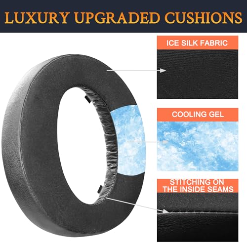 Image of SOULWIT Cooling-Gel Ear Pads Cushions for Sony New Gold Wireless PlayStation PS4 Headset, Replacement Earpads for 2018 Version, Headphone Model CUHYA-0080- Black