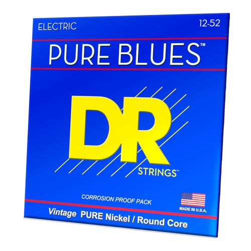 Image of DR Strings PHR-12 Pure Blues Pure Nickel Electric Guitar Strings - .012-.052 Extra Heavy