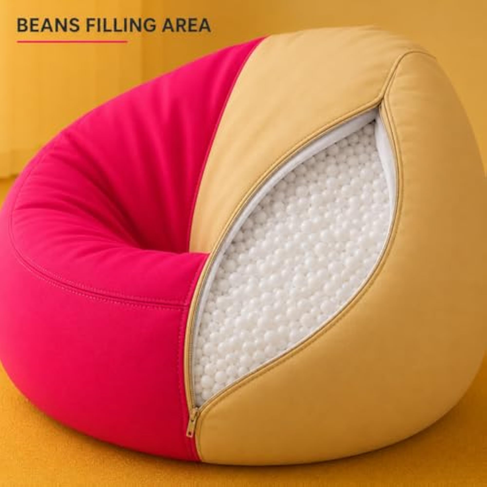 Premium 3-Piece Dual-Tone Bean Bag Covers with Footstool