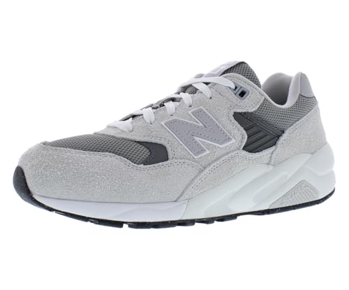New Balance 580 Mens Shoes Size 9, Color: Grey/Pure White/Grey