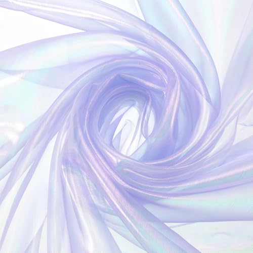 Tissu organza uni laser brillant 10 verges effet holographique unique