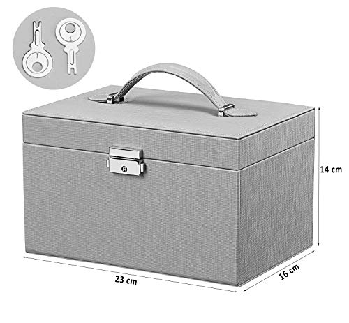 ANWBROAD Jewellery Box Organizer Jewelry Box Display Grey JJB002H (Grey)