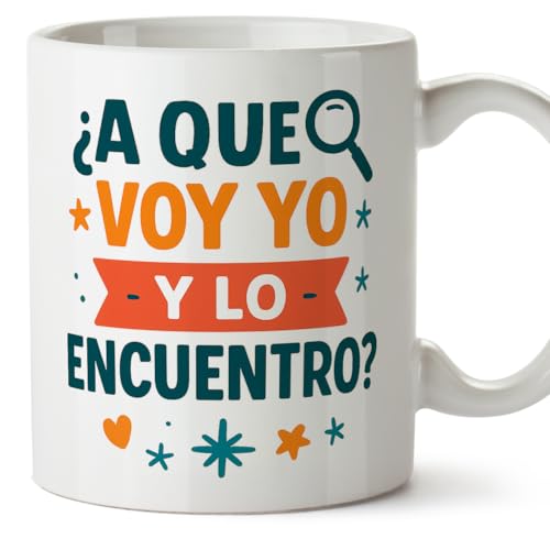 Imagen de MUGFFINS Taza mamá graciosa con frase ¿A que voy yo y lo encuentro? en Español 330 Ml